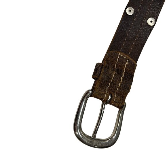 Vintage NFA Leather Belt Brown Silver Rivets 37.5" Western Cowboy Ranch Corral - Picture 5 of 6